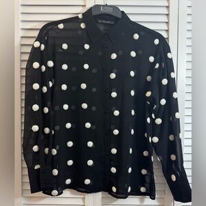 Zara Black Sheer Blouse